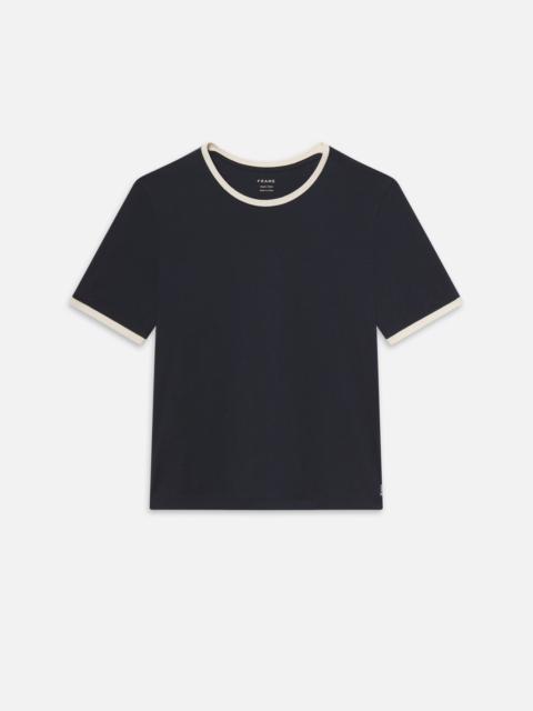 FRAME The Ringer Baby Tee in Navy Multi