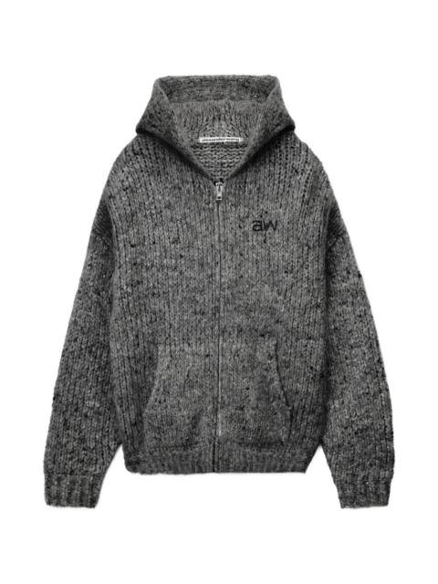 Alexander Wang embroidered zip-up oversized hoodie