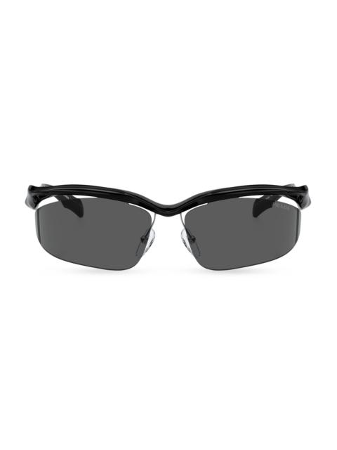 Prada Men's A25S 71MM Cat-Eye Sunglasses - Black Dark Grey