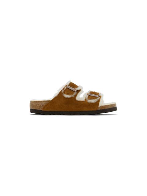 Brown Narrow Arizona Shearling Sandals