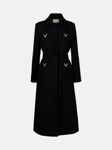 Valentino VGold belted wool and silk coat