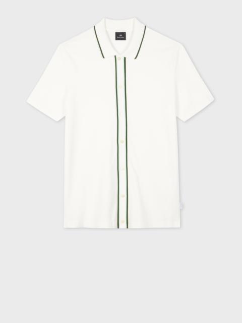 Paul Smith White Button-Front Polo Shirt