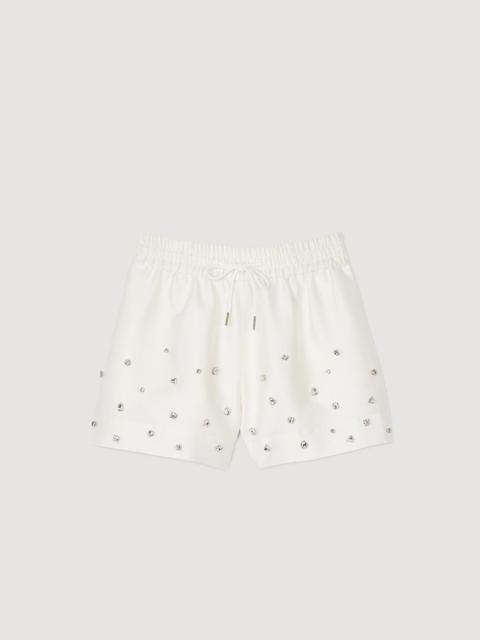 Sandro RHINESTONE WIDE-LEG SHORTS