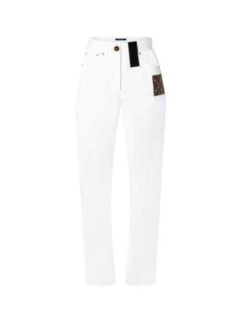 Louis Vuitton White Monogram Patch Jeans