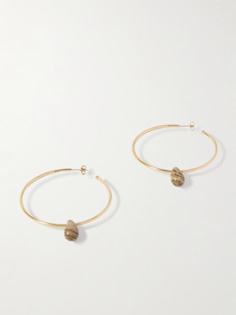 Isabel Marant Large Gold-tone Agate Hoop Earrings