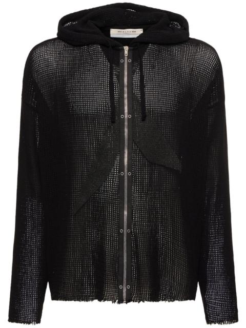 1017 ALYX 9SM Cotton mesh zip-up hoodie | luisaviaroma