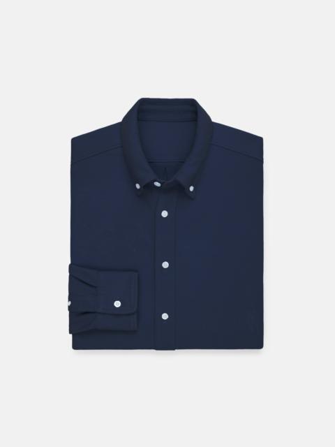 J. PRESS NAVY PIQUE BUTTON DOWN SHIRT