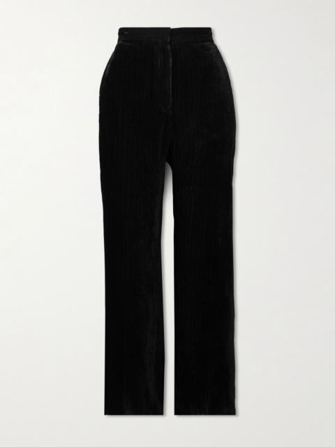 The Row Anker ribbed velvet straight-leg pants Black