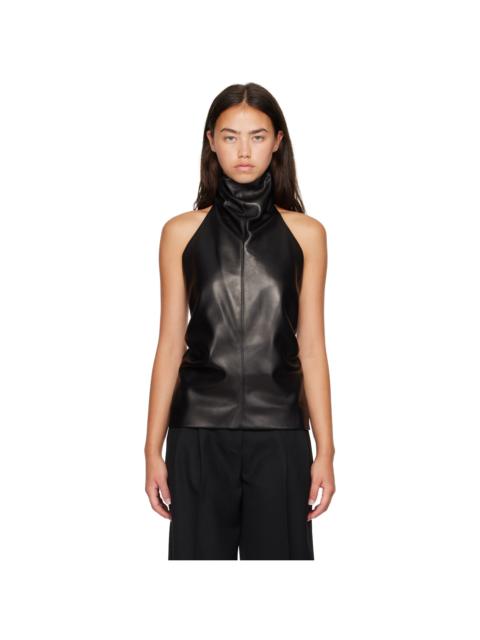 KHAITE Black Rone Leather Top