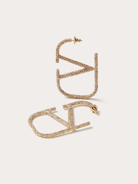 Valentino VLOGO SIGNATURE METAL AND CRYSTAL EARRINGS