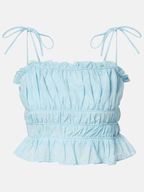 MELISSA ODABASH Freya broderie anglaise cotton crop top