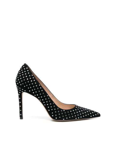 Stuart Weitzman crystal-embellished 100mm pumps