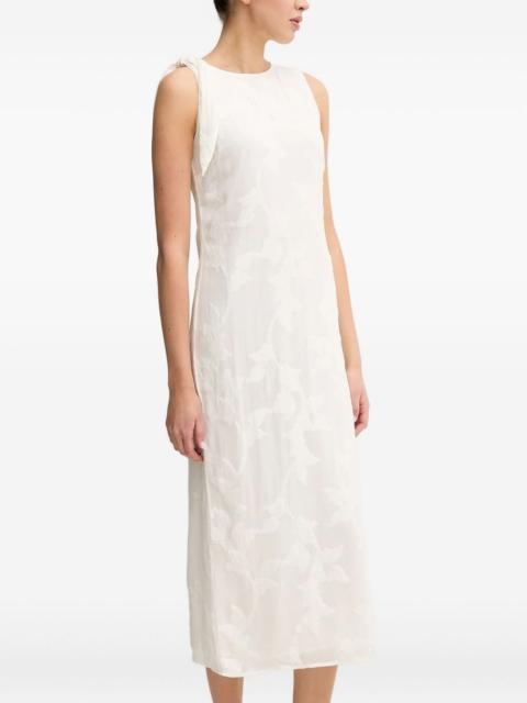 SAMSØE SAMSØE tie-detailing embossed midi day dress