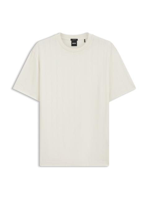 BOSS REGULAR-FIT T-SHIRT IN COTTON WITH RAISED JACQUARD STRUCTURE