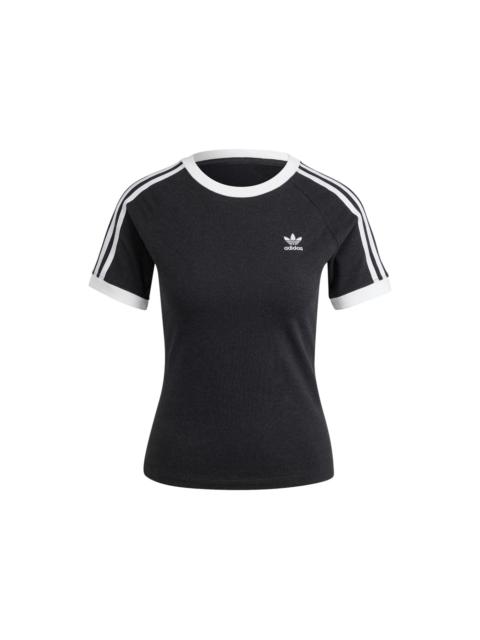 adidas adidas Women's 3-Stripes Slim Raglan T-Shirt Black Melange