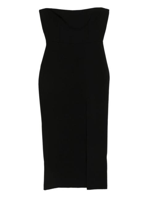 ALEX PERRY strapless slit midi dress