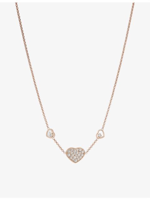 Chopard Happy Hearts 18ct rose-gold and 0.51ct diamond necklace