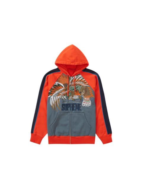 Supreme Supreme Falcon Raglan Zip Up Hooded Sweatshirt Slate