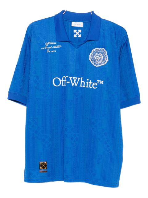 Off-White Off-white Lion-patch Polo-collar T-shirt