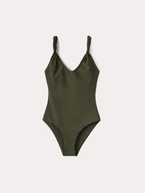 Twist-strap swimsuit faded olive