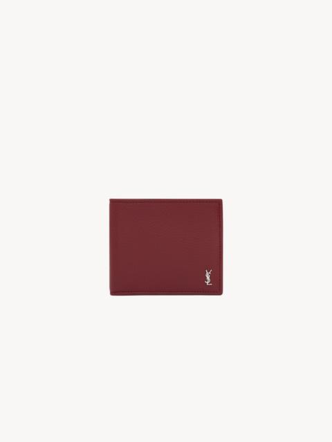 SAINT LAURENT TINY CASSANDRE EAST/WEST WALLET IN GRAINED LEATHER