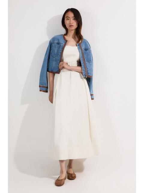 KAREN MILLEN Tailored Denim Full Skirt Midi Dress