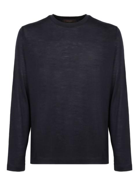SLOWEAR ribbed-collar long-sleeve T-shirt