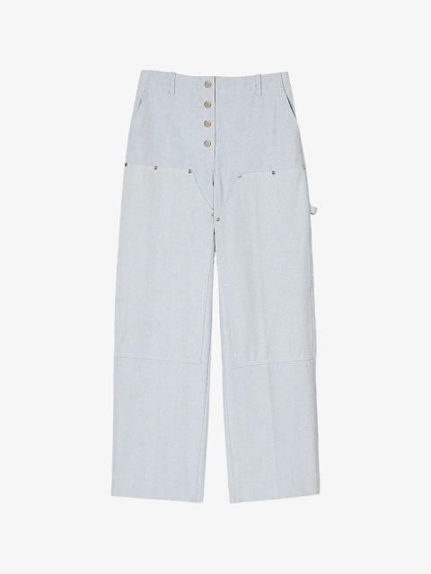 Sandro Straight-Leg Faded-Wash Denim Jeans