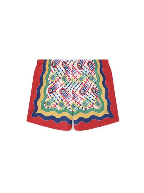 CASABLANCA Ping Pong Monogram Swim Trunks