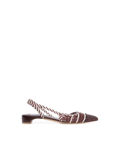 GABRIELA HEARST Perro Braided Slingback Shoe in Chocolate Multi Leather