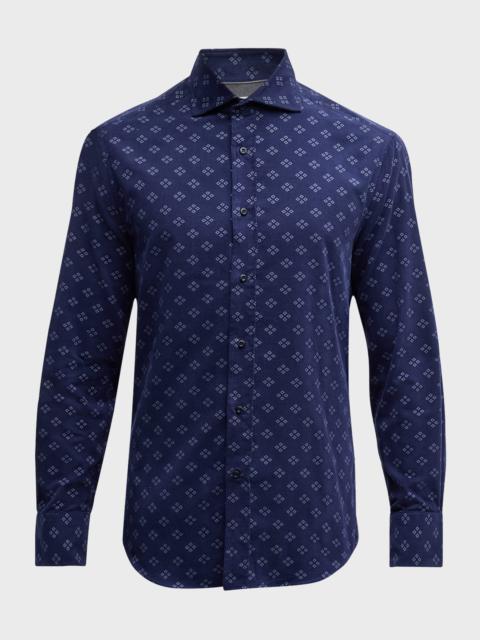 Men's Geometric Corduroy Sport Shirt