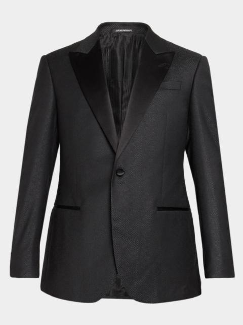 EMPORIO ARMANI Men's G Line Jacquard Satin-Lapel Single-Button Dinner Jacket