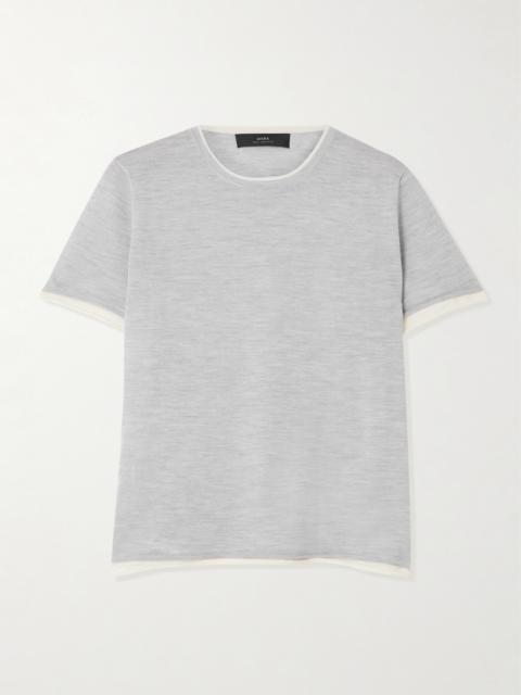 arch4 Selcombe Layered Two-tone Organic Cashmere Top