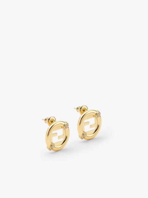 EverRound Fendi Earrings Gold-color metal and crystal earrings