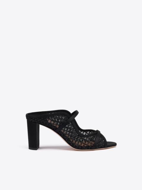 MALONE SOULIERS Norah 70 Black Sequin Mesh Sandals