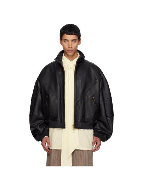 WILLY CHAVARRIA Black Ruff Rider Leather Jacket