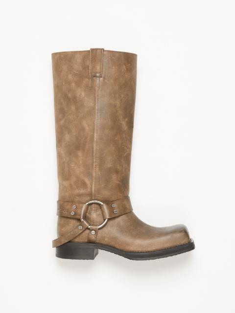 Acne Studios Leather buckle boots - Greige