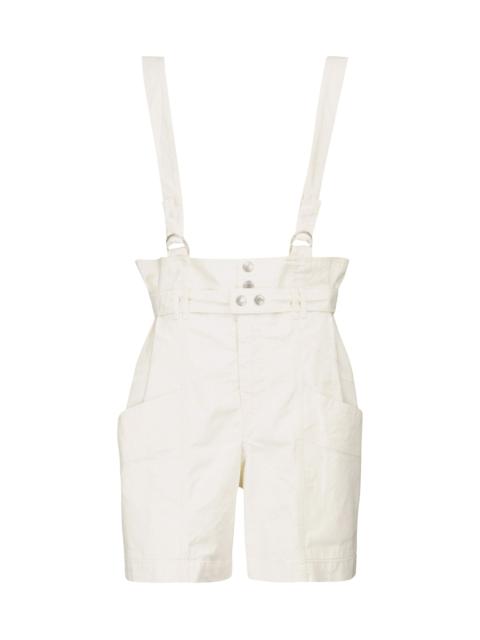 Isabel Marant Effie linen and cotton suspender shorts