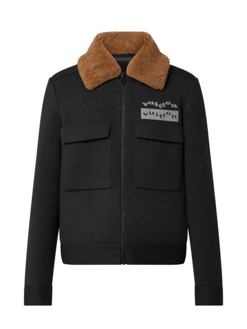 Louis Vuitton Knit Blouson With Shearling Collar