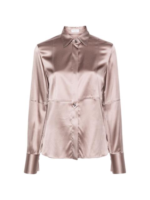 Monili-chain satin shirt