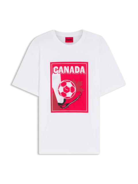HUGO RELAXED-FIT T-SHIRT IN COTTON WITH SOCCER ARTWORK