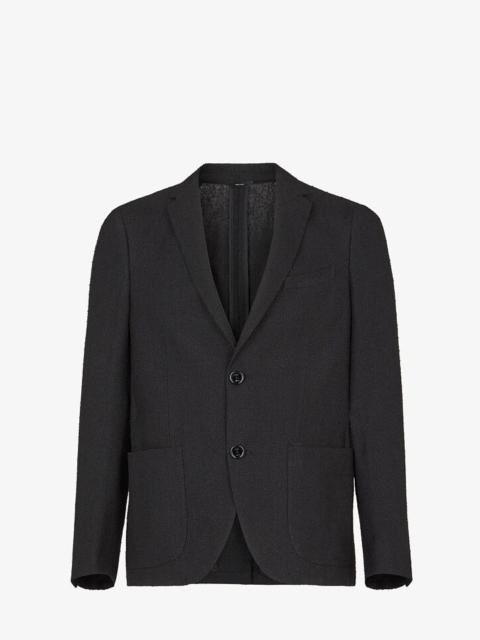 FENDI Black linen and cotton blazer