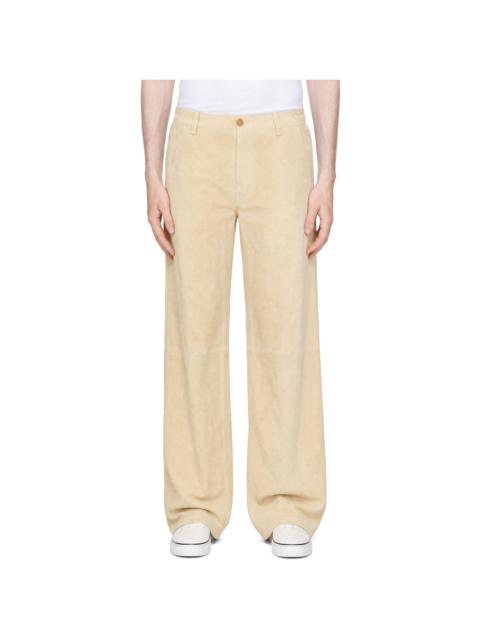 Marni Yellow Pyramid Suede Pants