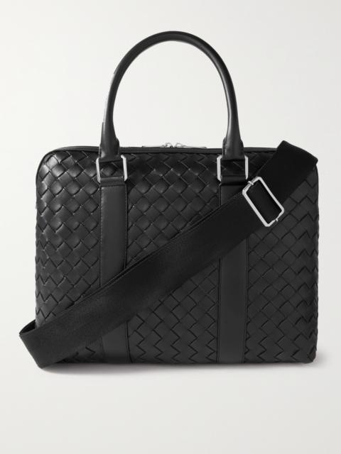 Bottega Veneta Slim Intrecciato Leather Briefcase