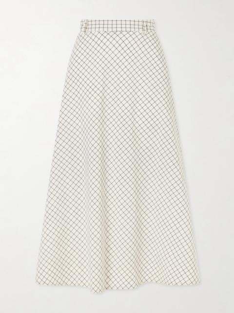 RÓHE Alrina Checked Cotton-blend Poplin Midi Skirt