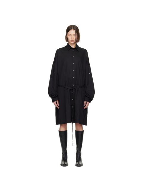 Ann Demeulemeester Black Slouchy Shirt Midi Dress