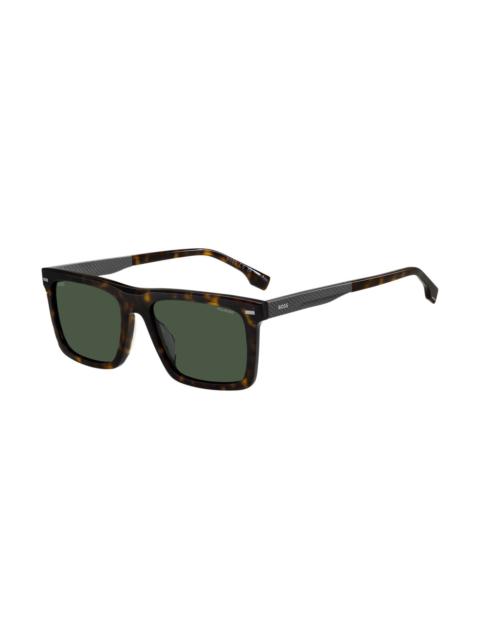 BOSS HAVANA-ACETATE SUNGLASSES WITH CARBON-FIBER TEMPLES