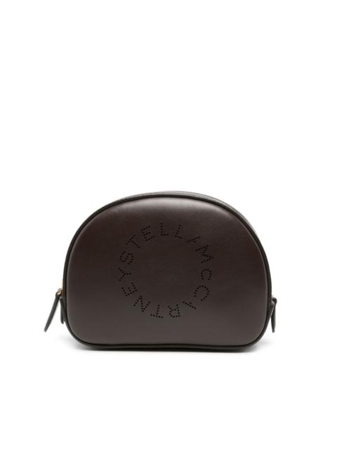 cut out-logo zip-up makeup bag
