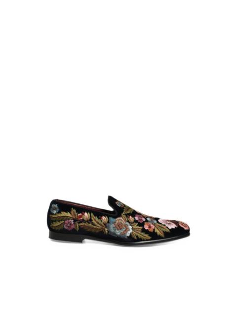 Dolce & Gabbana floral-embroidered velvet loafers