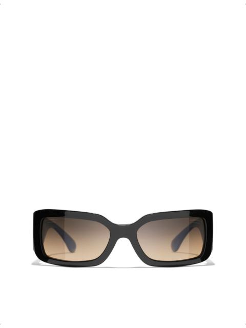 CHANEL CH5526 Rectangle-Frame Acetate Sunglasses